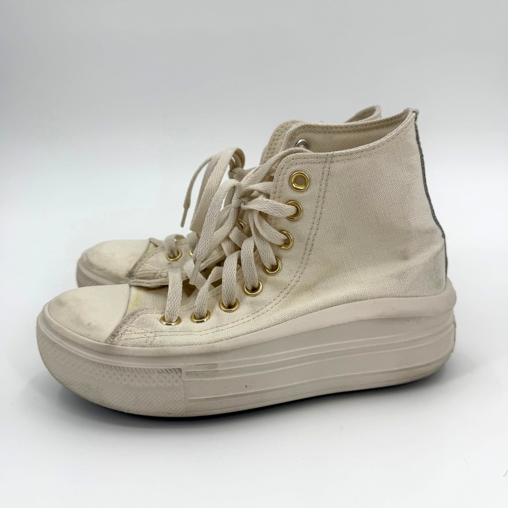 Converse Chuck Taylor All Star Move Platform High Top Cream Gold Kids‎ 3.5 - Picture 5 of 12